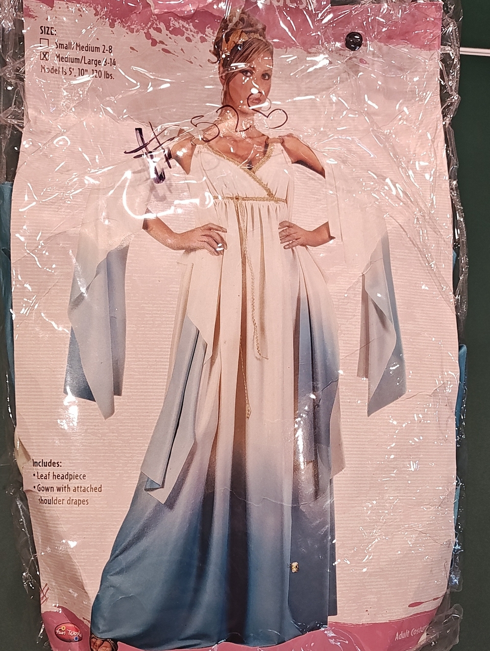 Greek Goddess Costume Size 8-14